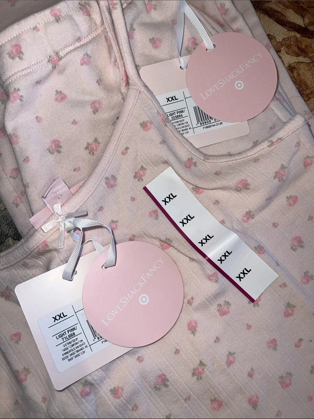 LOVESHACKFANCY BLOOMING HEIRLOOM FRENCH TERRY WIDE LEG SWEATPANTS/TOP 💐🎀NWT  XXL